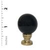 Royal Designs Ceramic Sphere 1.75" Lamp Finial for Lamp Shade, Black, Polished Brass Base - Set of 2 view 3