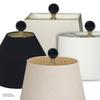 Royal Designs Ceramic Sphere 1.75" Lamp Finial for Lamp Shade, Black, Polished Brass Base - Set of 2 view 4