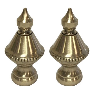 Royal Designs Pointed Urn 1.6" Lamp Finial for Lamp Shade, Polished Brass - Set of 2