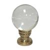 Royal Designs, Inc. Clear Crystal Ball Finial for Lamp Shade, F-5044PB-1, Polished Brass view 1