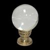 Royal Designs, Inc. Clear Crystal Ball Finial for Lamp Shade, F-5044PB-1, Polished Brass view 2