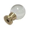 Royal Designs, Inc. Clear Crystal Ball Finial for Lamp Shade, F-5044PB-1, Polished Brass view 3