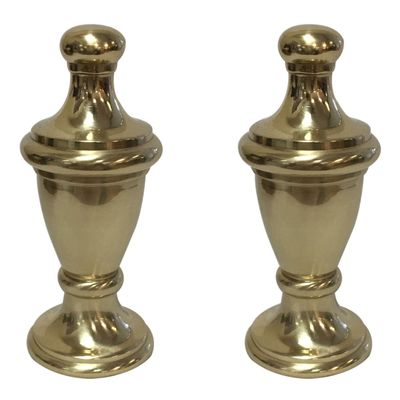 Royal Designs Simple Vase Design 2.5" Lamp Finial for Lamp Shade, Polished Brass - Set of 2