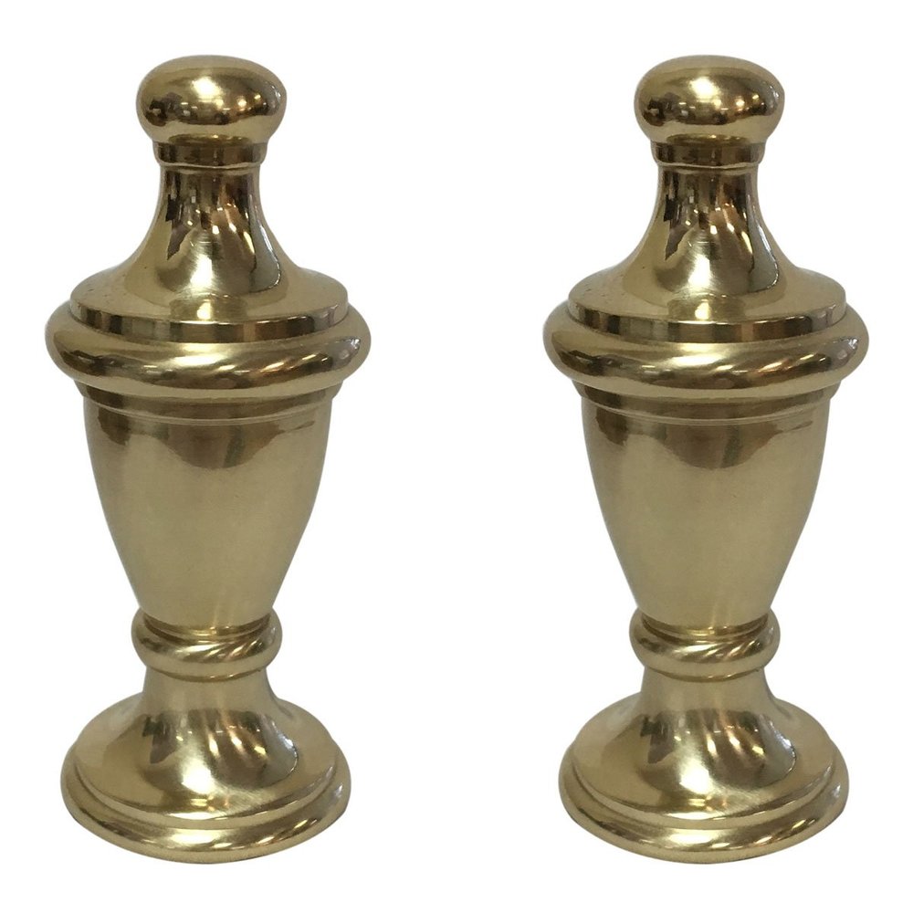 Royal Designs Simple Vase Design 2.5" Lamp Finial for Lamp Shade, Polished Brass - Set of 2