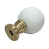 Royal Designs Ceramic Sphere 1.75" Lamp Finial for Lamp Shade, White, Polished Brass Base - Set of 2 view 2