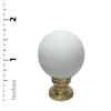 Royal Designs Ceramic Sphere 1.75" Lamp Finial for Lamp Shade, White, Polished Brass Base - Set of 2 view 3