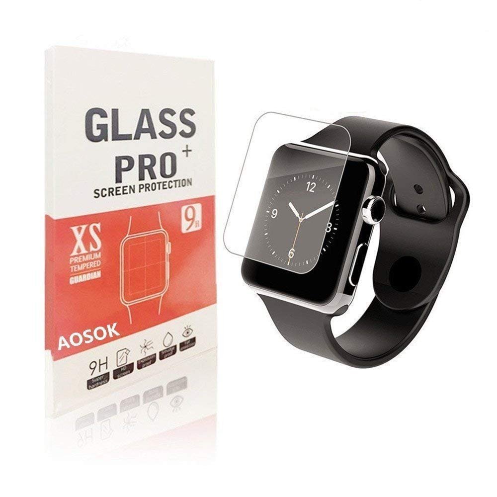 SunCable Apple Watch 38mm Screen Protector, [2-Pack] Anti-scratch/Fingerprint Bubble-free Ultra-thin HD-clear [Easy Installation] Tempered Glass Screen Protector for Apple Watch 38mm (2P iwatch 38mm)