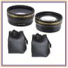 Hi Def Wide Angle & Telephoto Lens 2Pc Set for Fujifilm Finepix HS25EXR HS28EXR view 3