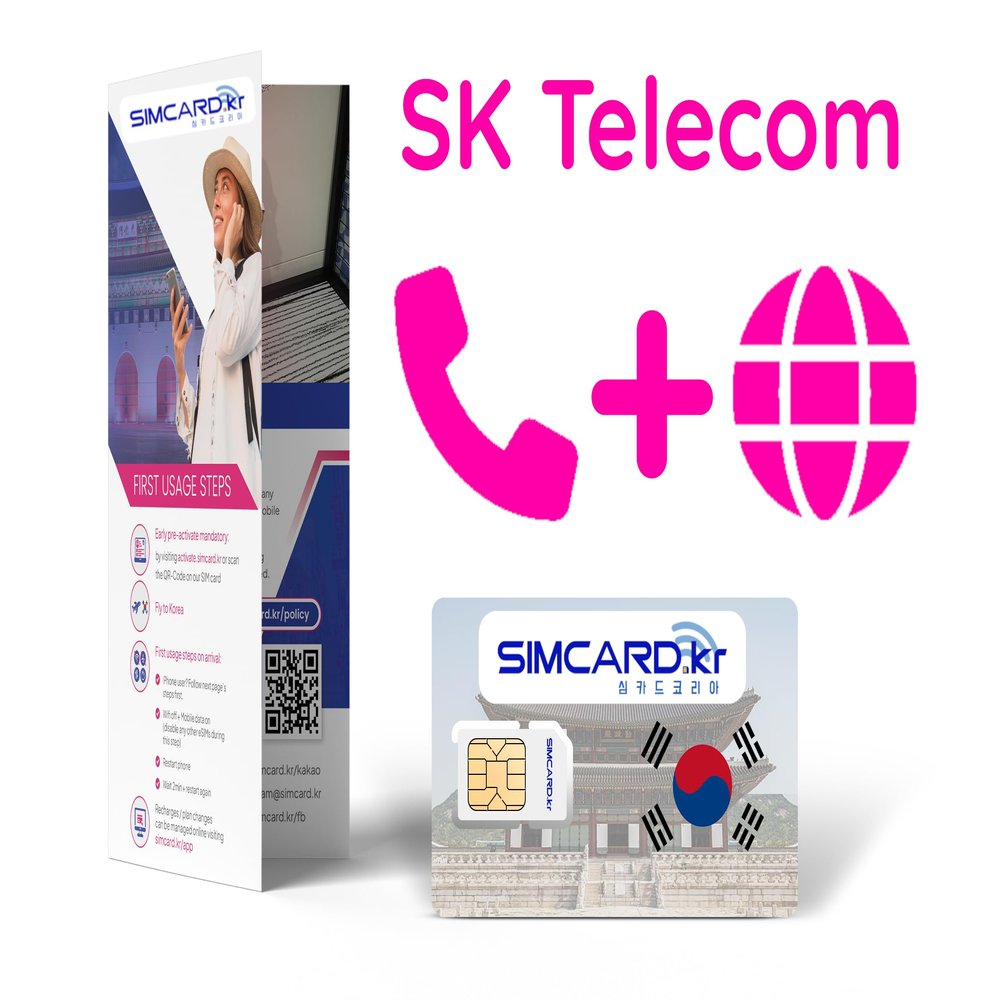 LTE SIM Card Korea - High-Speed LTE for Fast and Cheap Browsing and Calling - Prepaid Data SIM Card for Korea Vacation and Business Travelers