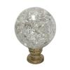 Royal Designs, Inc. Large Clear Ball with Crackle Texture K9 Crystal Finial for Lamp Shade, F-5043C-1, Polished Brass view 1