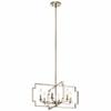 Kichler 44128PN Contemporary Modern Six Light Chandelier/Semi Flush Mount from Downtown Deco Collection in Polished Nickel Finish view 1
