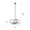 Kichler 44128PN Contemporary Modern Six Light Chandelier/Semi Flush Mount from Downtown Deco Collection in Polished Nickel Finish view 2