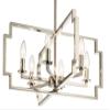 Kichler 44128PN Contemporary Modern Six Light Chandelier/Semi Flush Mount from Downtown Deco Collection in Polished Nickel Finish view 3