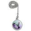 Hummingbird Crowned Woodnymph Purple Violet Ceiling Fan and Light Pull view 1