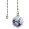 Hummingbird Crowned Woodnymph Purple Violet Ceiling Fan and Light Pull view 2