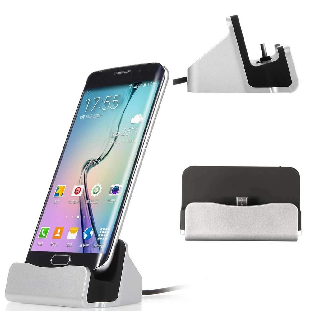 Micro USB Charing Dock,Superior ZRL Desktop Aluminum Charge & Data Sync Charger Station Stand Cradle Holder for Samsung Galaxy S7 Edge/S6/S5/S4,Note5/4/3 HTC,LG, and More