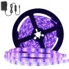 YGS-Tech Super Bright 24 Watts UV Black Light LED Strip, 16.4FT/5M 3528 300LEDs 395nm-405nm Waterproof IP65 Blacklight Night Fishing implicitly Party with Power Supply view 1