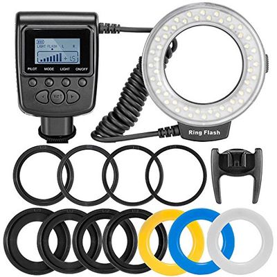 RF550D Macro LED Ring Flash Light for Nikon Canon Olympus DSLR Camera 5DMK3 1DX