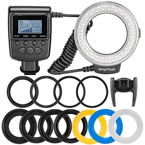 RF550D Macro LED Ring Flash Light for Nikon Canon Olympus DSLR Camera 5DMK3 1DX