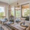 LOG BARN Farmhouse Chandelier, Dining Lighting Fixtures Hanging in Rustic Bronze, Drum Pendant for Kitchen Island, Living Room view 3