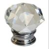 Upggradelights Clear Faceted Orb Crystal Finial with Polished Chrome Base view 1