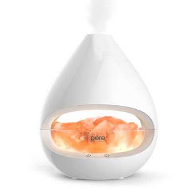 Pure Enrichment PureGlow Crystal - 2-in-1 Himalayan Salt Lamp & Ultrasonic Essential Oil Diffuser, Original Salt Therapy Lamp, 100% Pure Himalayan Salt, Ambient Glow, 160 mL 16-Hour Tank (White)