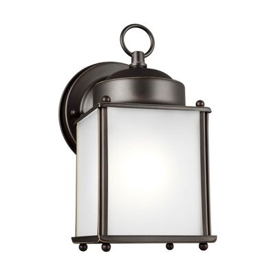 Generation Lighting 8592001-71 Traditional One Light Outdoor Wall Lantern from Seagull - New Castle Collection in Bronze/Dark Finish, 8.25 Inch Height, 4.25 Inch Wide