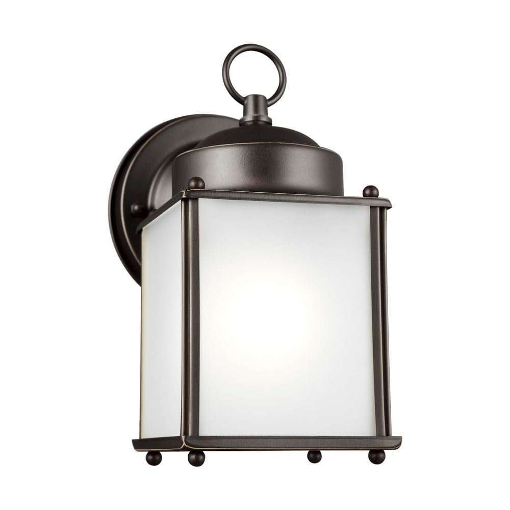 Generation Lighting 8592001-71 Traditional One Light Outdoor Wall Lantern from Seagull - New Castle Collection in Bronze/Dark Finish, 8.25 Inch Height, 4.25 Inch Wide