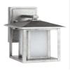 Generation Lighting 8902997S-57 Hunnington Outdoor Wall Sconce, 1-Light LED 9 Watts, Weathered Pewter, Small, 11 Inch Height, Etched Seeded Glass Panels, Wet Rated view 1