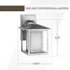 Generation Lighting 8902997S-57 Hunnington Outdoor Wall Sconce, 1-Light LED 9 Watts, Weathered Pewter, Small, 11 Inch Height, Etched Seeded Glass Panels, Wet Rated view 3