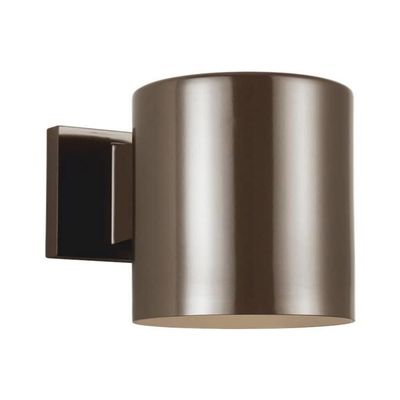 Generation Lighting 8313897S-10 Outdoor Cylinders Small LED Wall Lantern, Bronze Finish