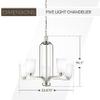Generation Lighting 5-Light Franport Traditional Chandelier Brushed Nickel 3128905-962, Modern Ceiling Light Fixture for Room Decor, Chandelier for Dining Room or Living Room Can Use LED Light Bulbs view 3
