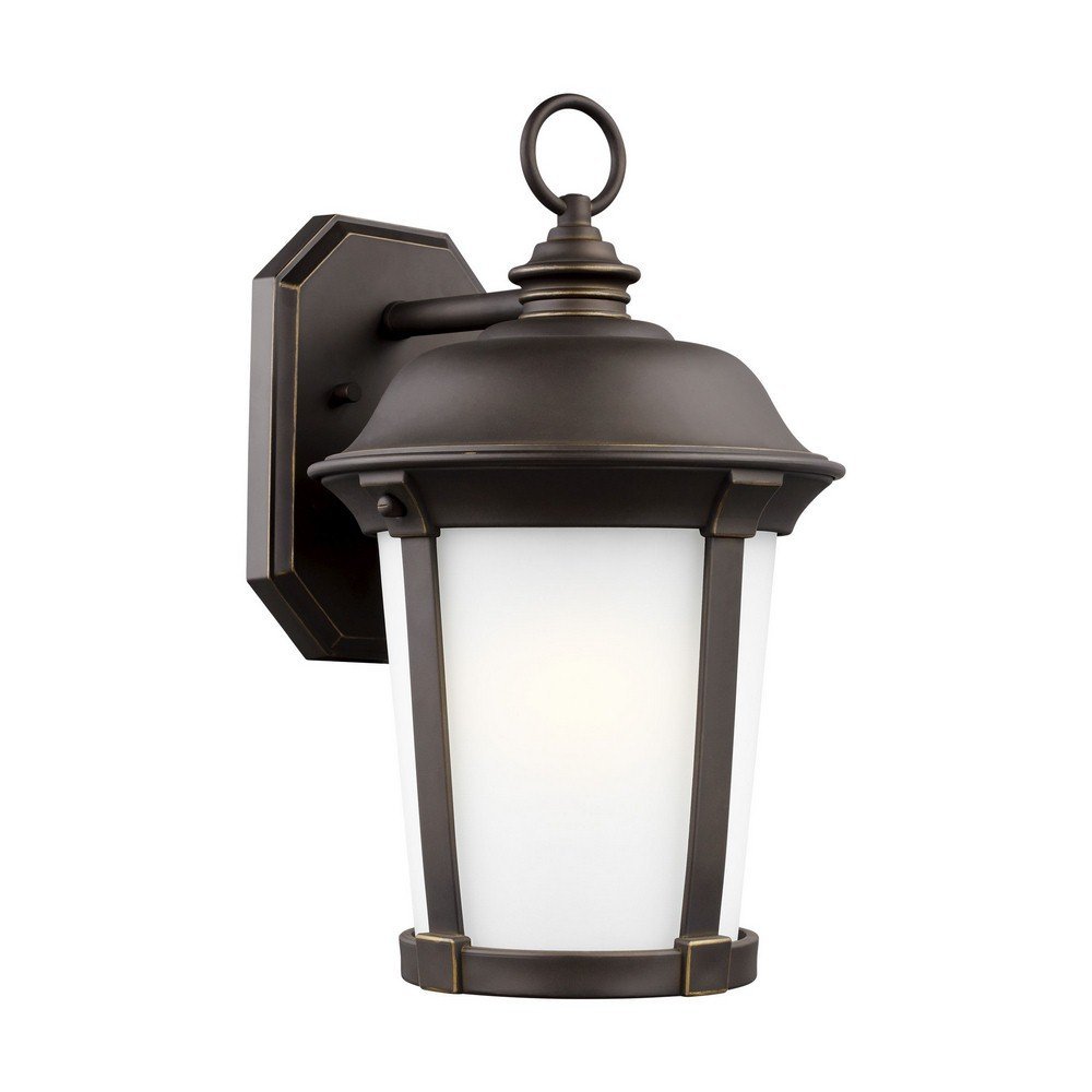 Generation Lighting 8750701EN3-71 Transitional One Light Outdoor Wall Lantern from Generation Lighting-Calder Collection Dark Finish, Large, Antique Bronze