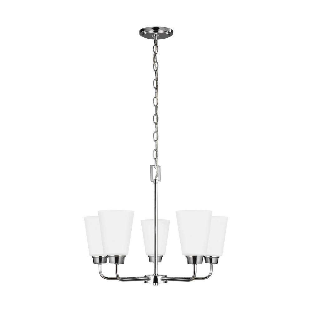 Generation Lighting 3115205-05 Kerrville Five - Light Chandelier Hanging Modern Fixture, Chrome