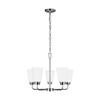 Generation Lighting 3115205-05 Kerrville Five - Light Chandelier Hanging Modern Fixture, Chrome view 3