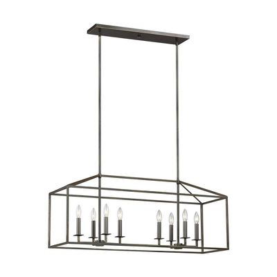 Generation Lighting 6615008EN-782 Perryton Chandelier, 8-Light LED 28 Total Watts, Heirloom Bronze, 16.75x40.00x12.00