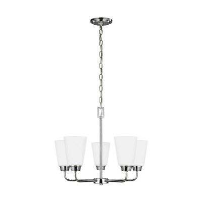 Generation Lighting 3115205EN3-05 Kerrville One - Light Chandelier Hanging Modern Fixture, Chrome