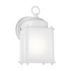 Generation Lighting 8592001-15 Traditional One Light Outdoor Wall Lantern from Seagull - New Castle Collection in White Finish, 8.25 Inch Height, 4.25 Inch Wide, Brass Construction view 1