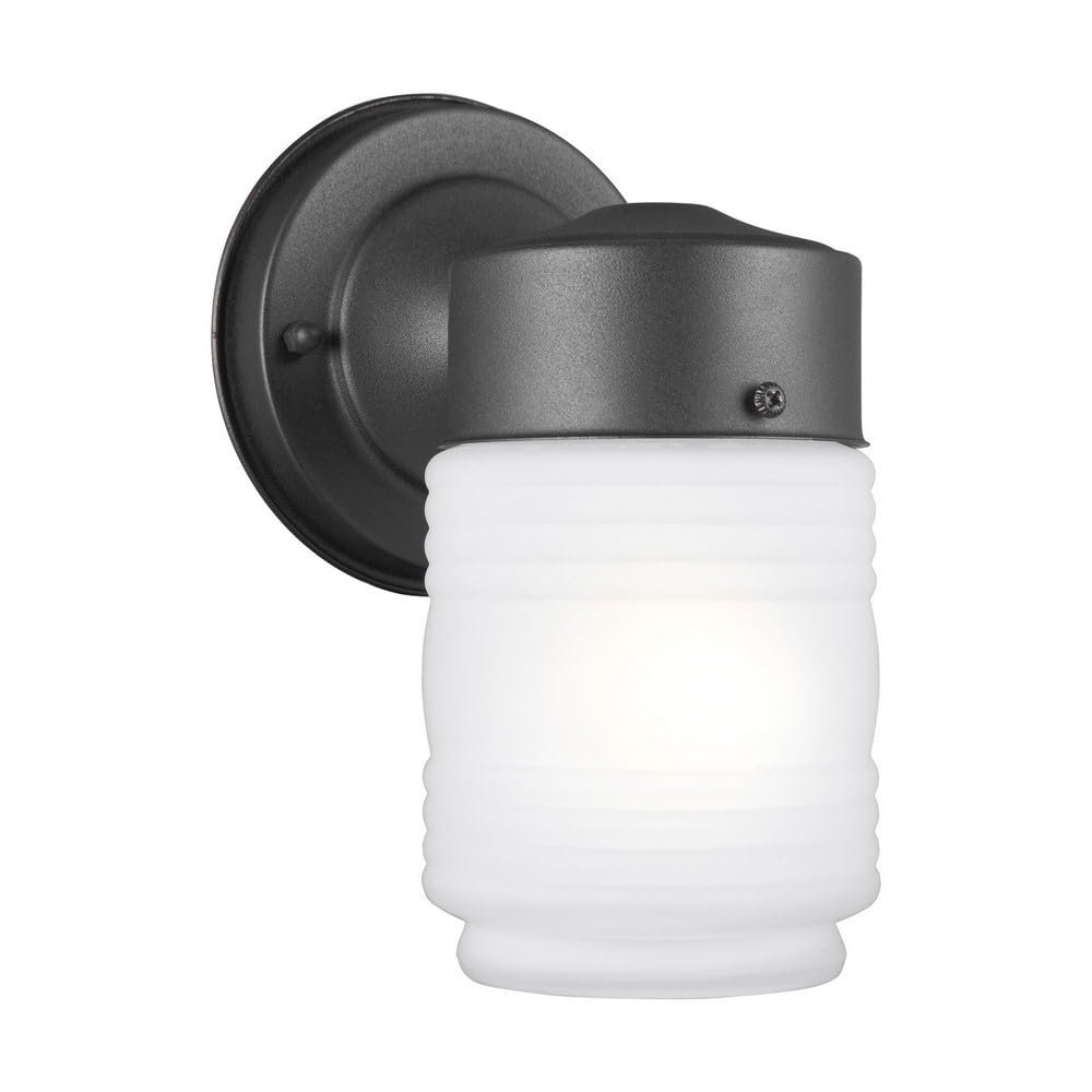 Sea Gull Lighting 8550001-12 Outdoor-Wall One-Light Outdoor Wall Lantern, Black