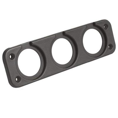 Valley Enterprises Three Hole (1.25 inch Diameter) Square Panel Mount for use with DC Power Meters, Switches, Gauges, Plugs, Amateur Radio Go Box Kits