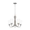 Generation Lighting 3120205-962 Transitional Five Light Chandelier from Seagull - Seville Collection in Pewter, Nickel, Silver Finish, 375 Total Watts, 17.5 Inch Height view 1