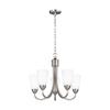 Generation Lighting 3120205-962 Transitional Five Light Chandelier from Seagull - Seville Collection in Pewter, Nickel, Silver Finish, 375 Total Watts, 17.5 Inch Height view 3