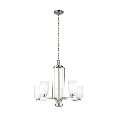 Generation Lighting 3128905EN3-962 Five Light Chandelier, Brushed Nickel