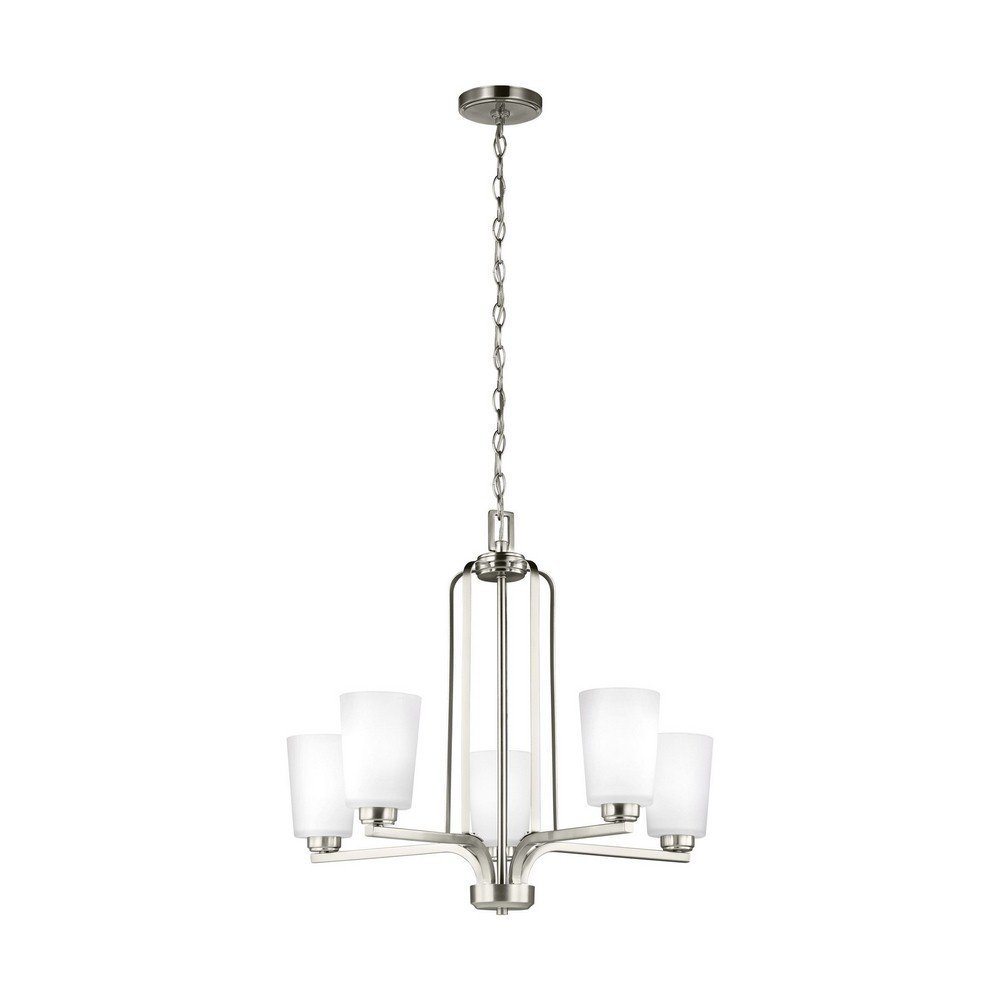 Generation Lighting 3128905EN3-962 Five Light Chandelier, Brushed Nickel