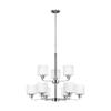 Generation Lighting 3128809-962 Nine Light Chandelier, Brushed Nickel view 1
