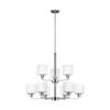 Generation Lighting 3128809-962 Nine Light Chandelier, Brushed Nickel view 2
