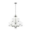 Generation Lighting 3128909-962 Franport Nine Light Chandelier, Brushed Nickel Finish view 1