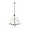 Generation Lighting 3128909-962 Franport Nine Light Chandelier, Brushed Nickel Finish view 2