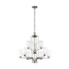 Generation Lighting 3128909-962 Franport Nine Light Chandelier, Brushed Nickel Finish view 3