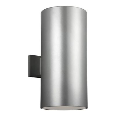 Generation Lighting 8413997S-753 Outdoor Cylinders Large LED Wall Lantern, Painted Brushed Nickel Finish